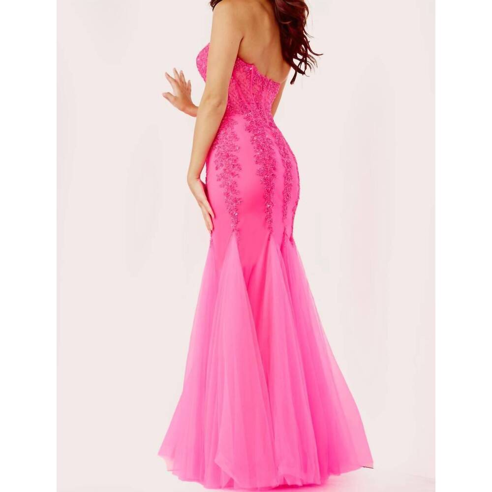 NEW JOVANI embellished corset bodice prom dress in hot pink - Picture 3 of 3